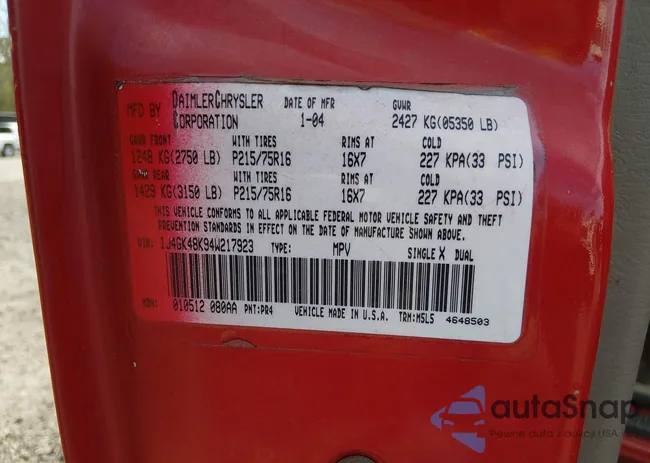 1J4GK48K94W217923: 44550100