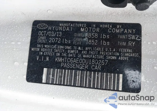 KMHTC6AE0DU180267: 44550740