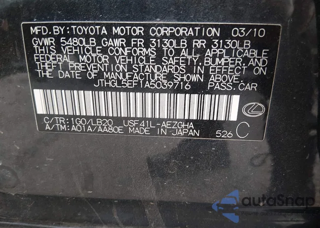 JTHGL5EF1A5039716: 44550976