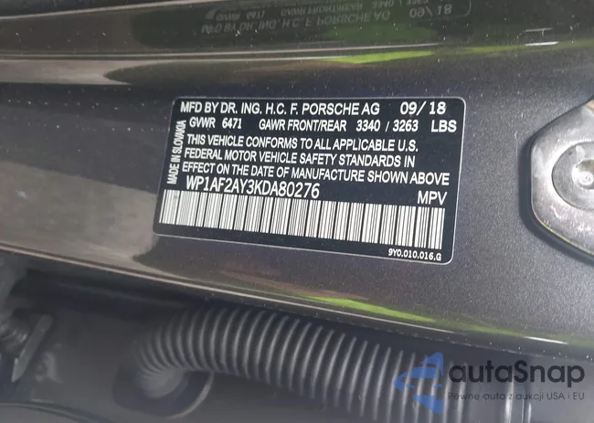 WP1AF2AY3KDA80276: 44550208