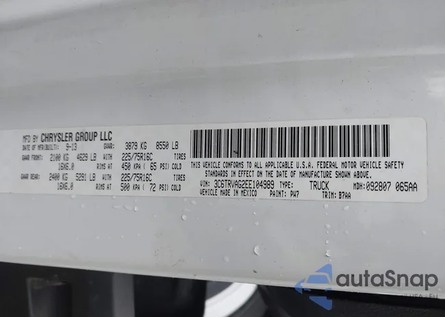 3C6TRVAG2EE104989: 44550291