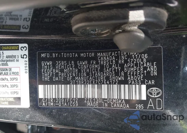 2T1BR32EX7C764172: 44551598