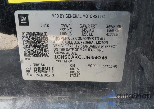 1GNSCAKC1JR356345: 44551731