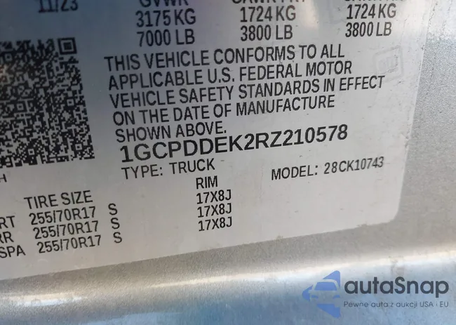 1GCPDDEK2RZ210578: 44551911