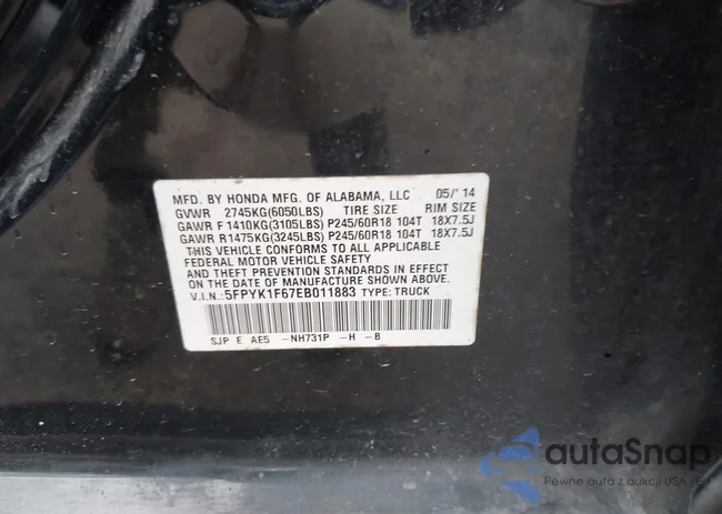 5FPYK1F67EB011883: 44551387