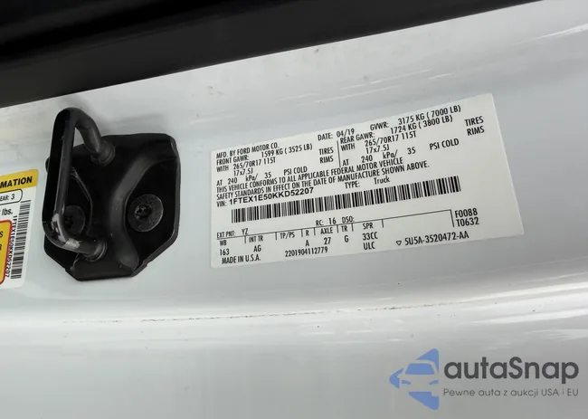 1FTEX1E50KKD52207: 44552872