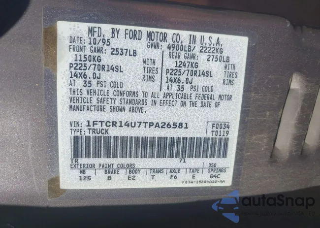 1FTCR14U7TPA26581: 44553010