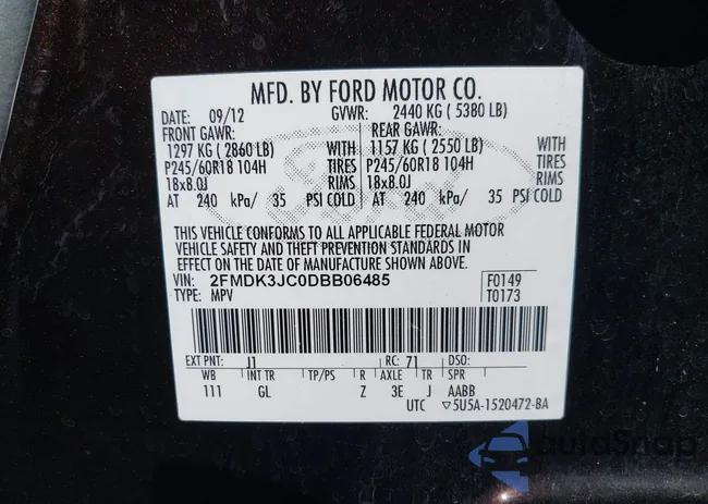 2FMDK3JC0DBB06485: 44552153