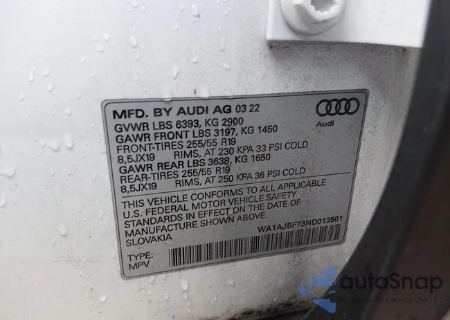 WA1AJBF73ND013501: 44552417