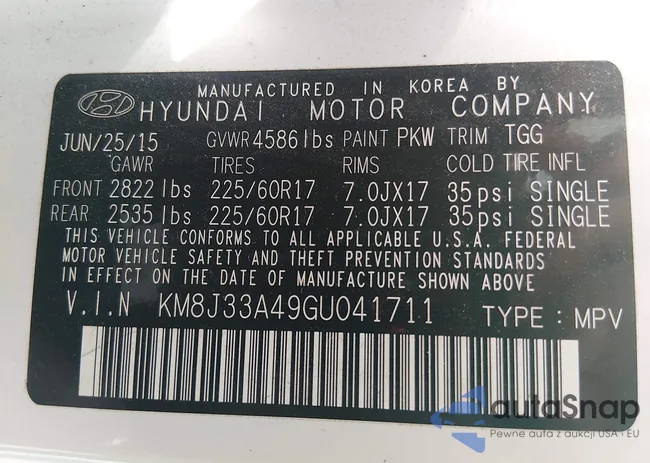 KM8J33A49GU041711: 44552525