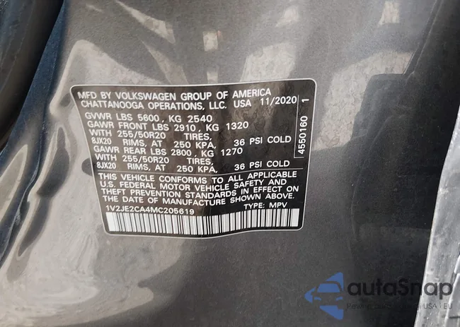 1V2JE2CA4MC205619: 44553563