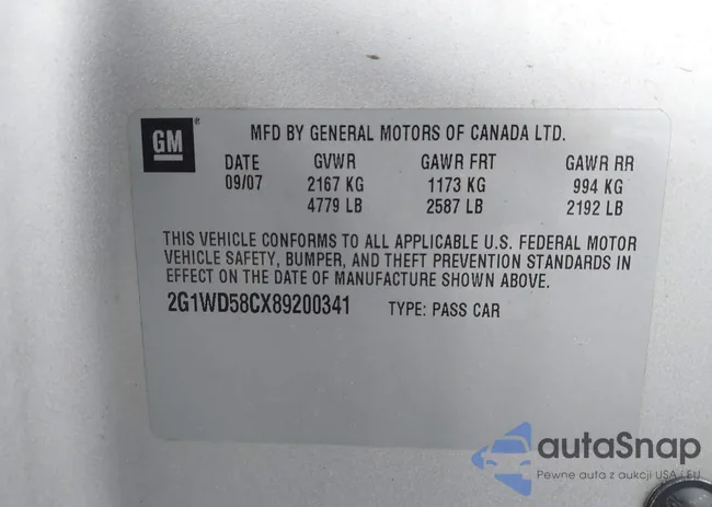 2G1WD58CX89200341: 44553715