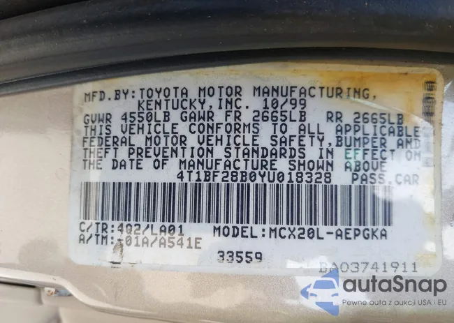 4T1BF28B0YU018328: 44553737