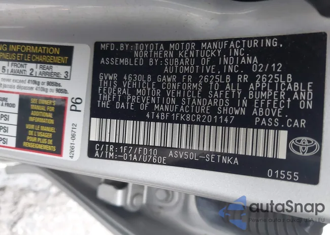 4T4BF1FK8CR201147: 44553908