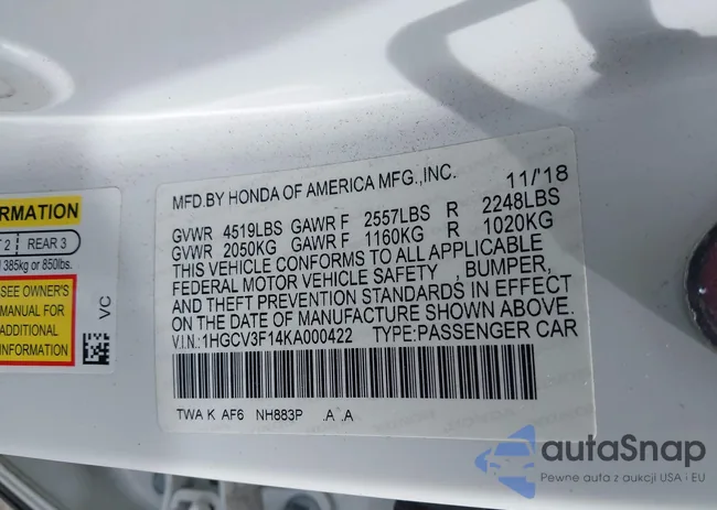 1HGCV3F14KA000422: 44553944