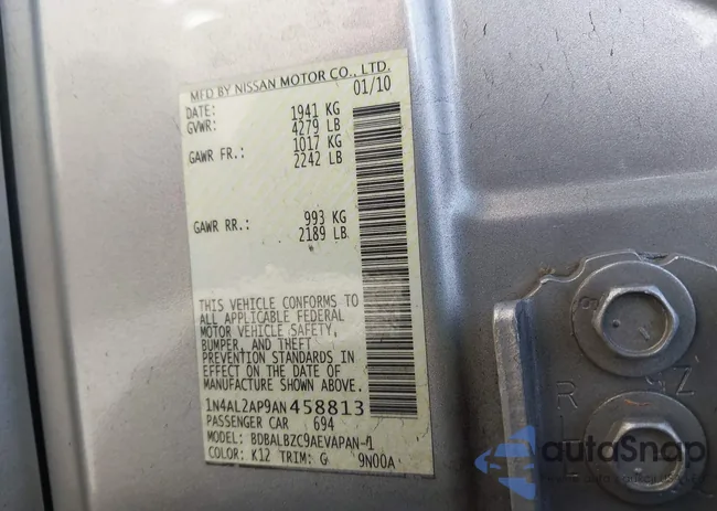 1N4AL2AP9AN458813: 44553234