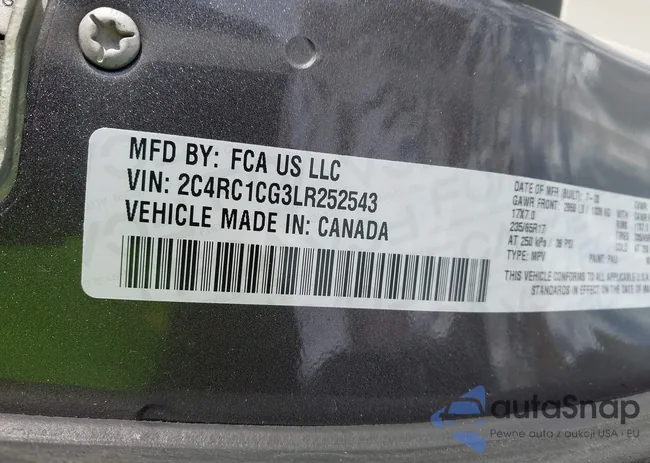 2C4RC1CG3LR252543: 44553425