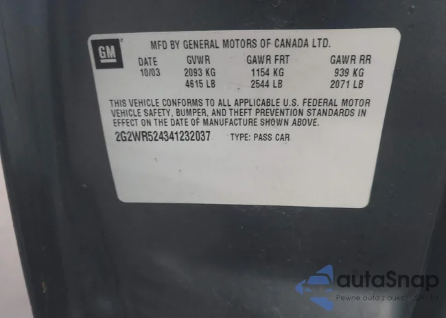 2G2WR524341232037: 44553433