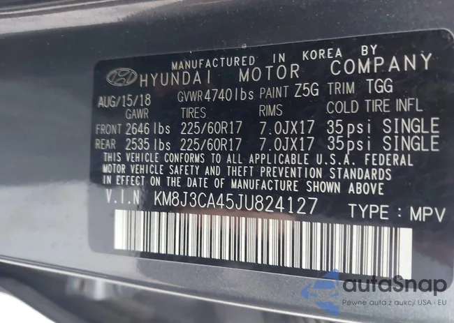 KM8J3CA45JU824127: 44553481