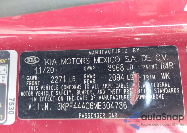 3KPF44AC6ME304736: 44554559