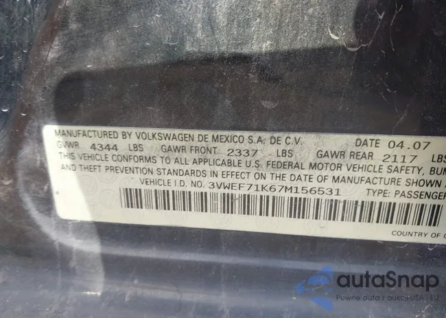 3VWEF71K67M156531: 44554698