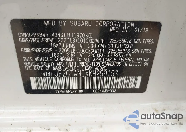 JF2GTANCXKH299193: 44554734