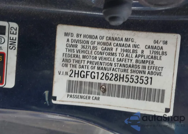 2HGFG12628H553531: 44554141