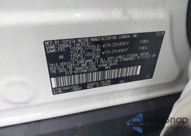 2T3F1RFVXMW170284: 44554199