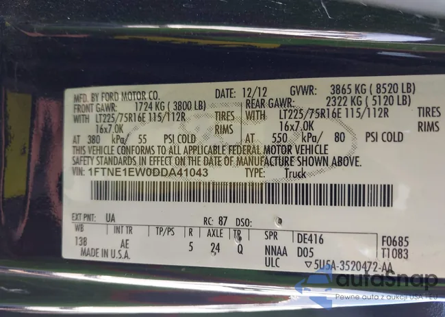 1FTNE1EW0DDA41043: 44555569