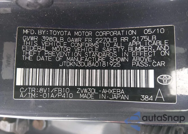 JTDKN3DU8A0181925: 44555685
