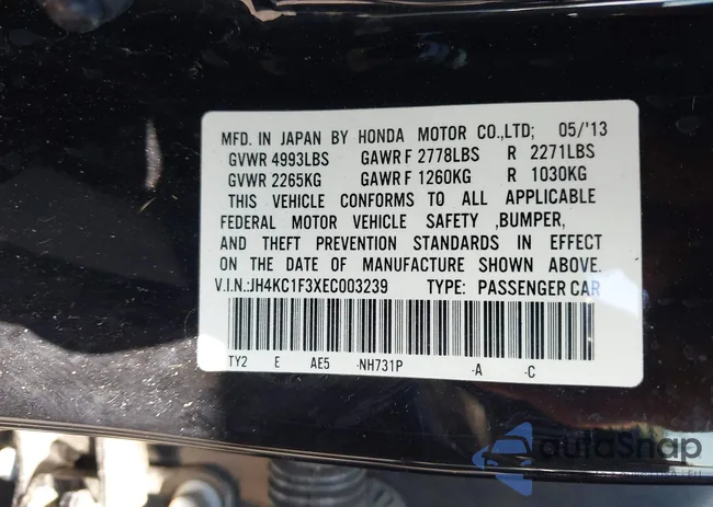 JH4KC1F3XEC003239: 44555742