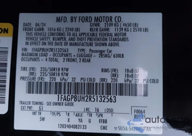 1FAGP8UH2R5132563: 44555954