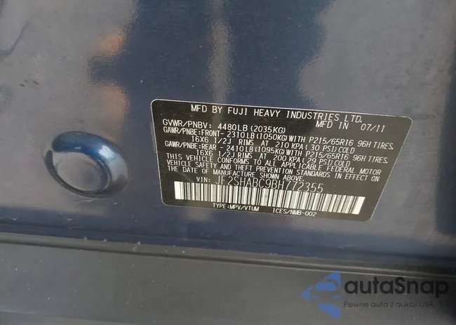 JF2SHABC9BH772355: 44556569