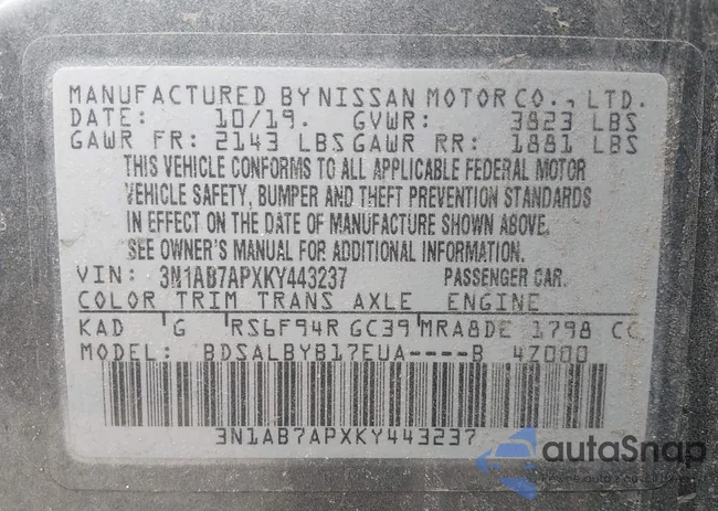 3N1AB7APXKY443237: 44556581