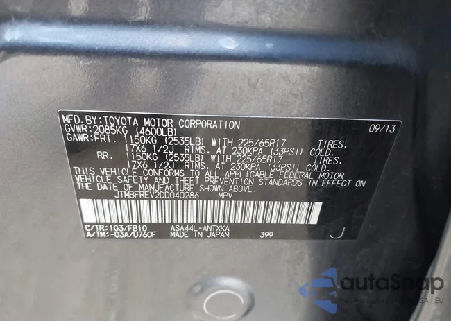 JTMBFREV2DD040286: 44556615