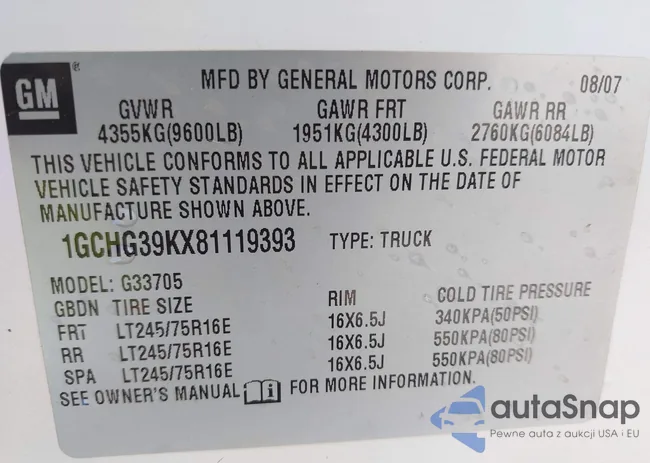 1GCHG39KX81119393: 44556870