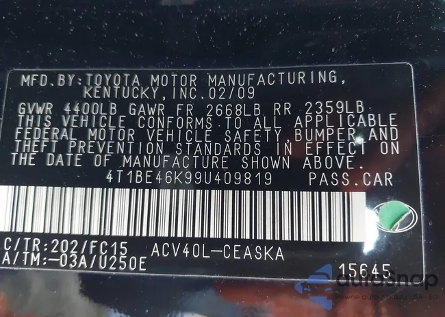 4T1BE46K99U409819: 44556953