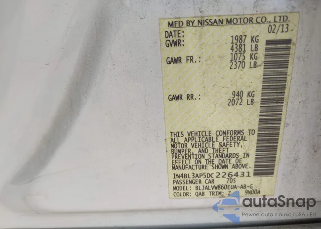 1N4BL3AP5DC226431: 44556389