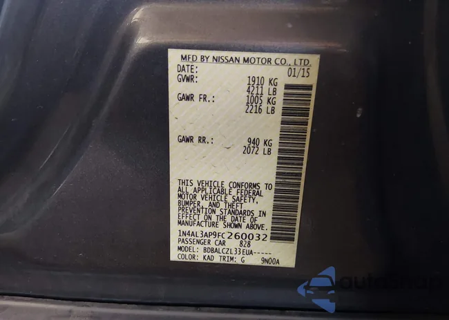 1N4AL3AP9FC260032: 44556422