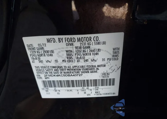 2FMDK4KC5DBA43727: 44556427