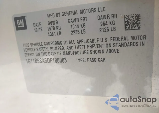 1G11B5SA5DF186003: 44557562