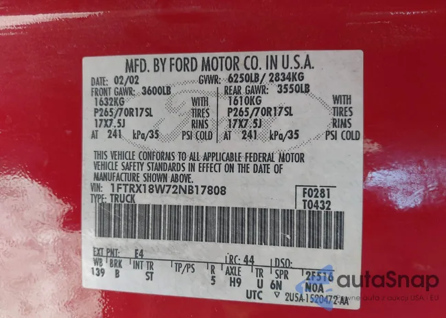 1FTRX18W72NB17808: 44557811