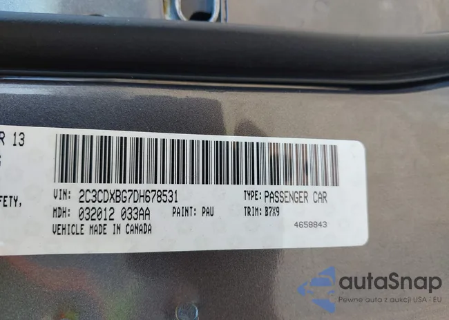 2C3CDXBG7DH678531: 44557851