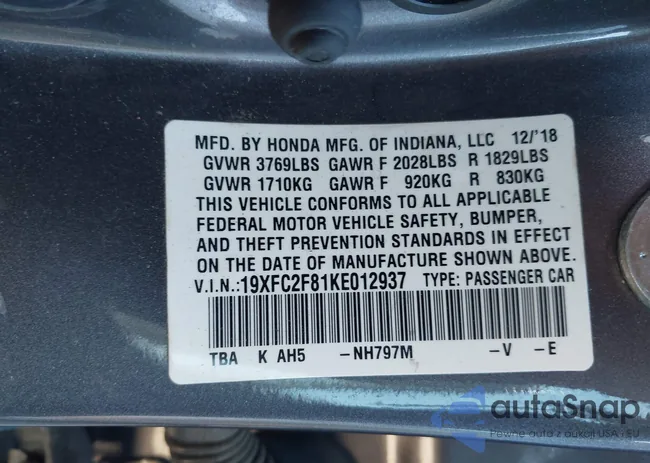 19XFC2F81KE012937: 44558025