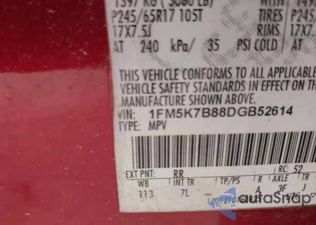 1FM5K7B88DGB52614: 44558107