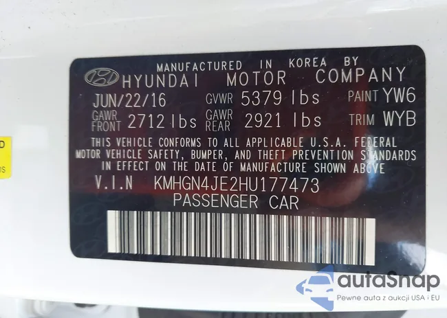 KMHGN4JE2HU177473: 44557153