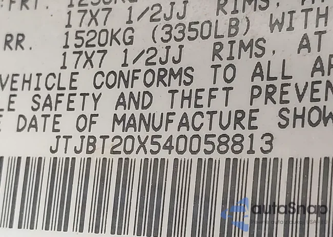 JTJBT20X540058813: 44557324