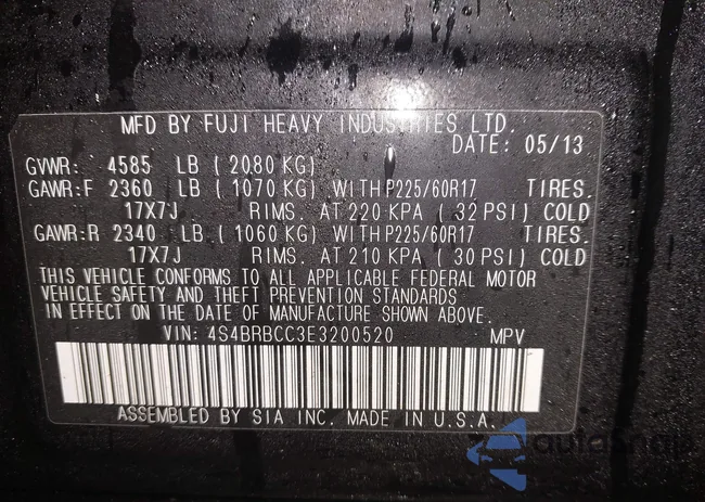 4S4BRBCC3E3200520: 44558663