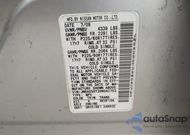 JN8AS58T39W042753: 44558731