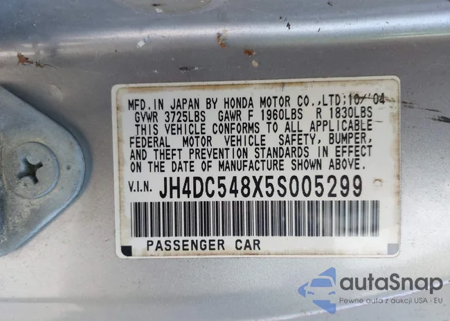 JH4DC548X5S005299: 44558880